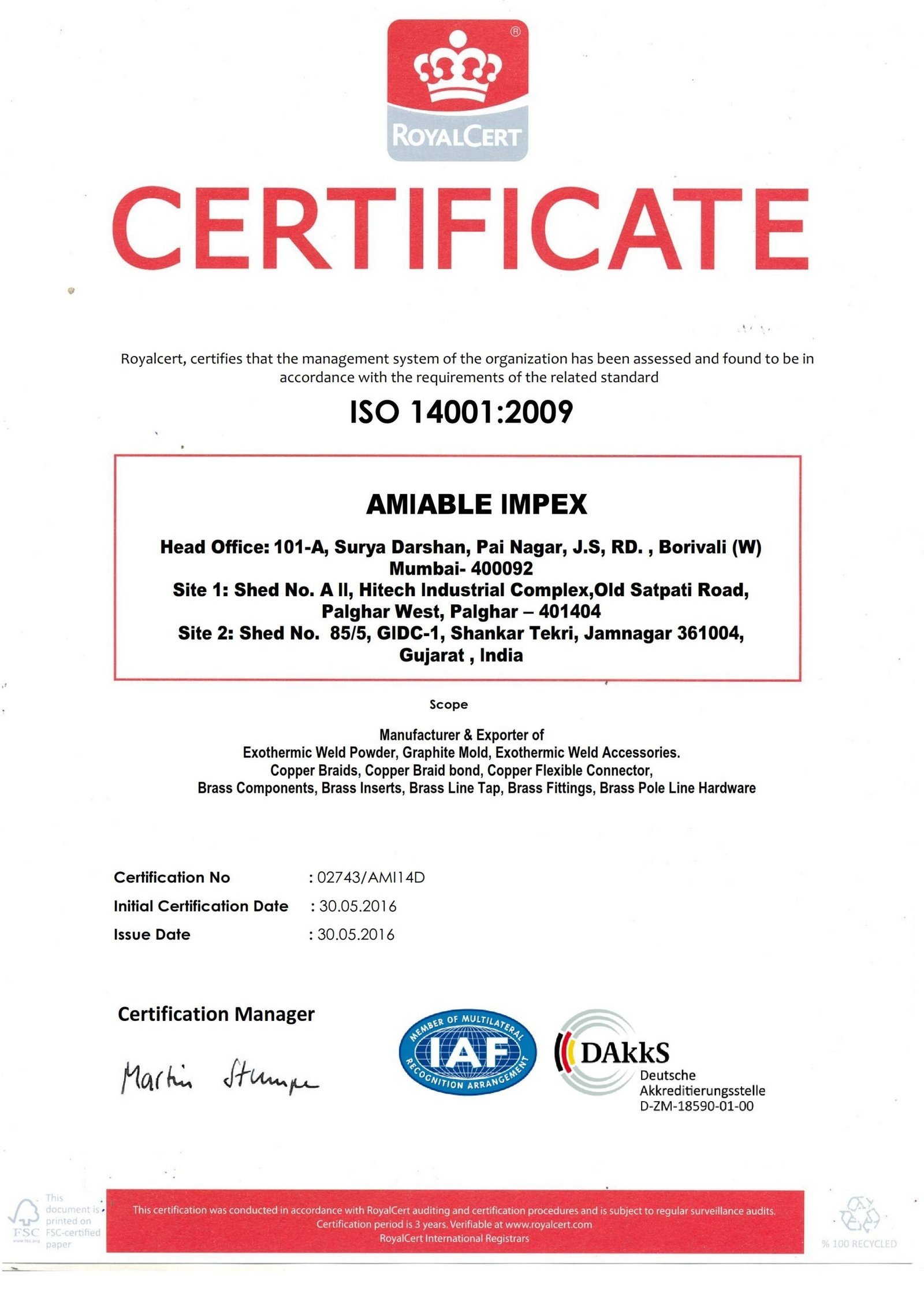 Exothermic Welding Certificates ISOI 1 scaled 1 - Certificate